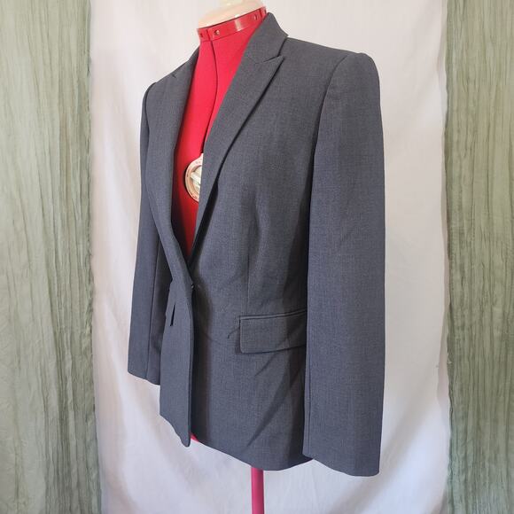 Calvin Klein Dark Gray Long Sleeves Work Business Woman's Blazer Size 6 - Picture 2 of 5